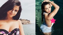 Selena Gomez See Through White Swimsuit