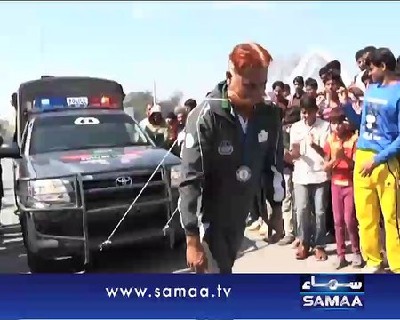 faisalabad man pulls vehicle with moustaches