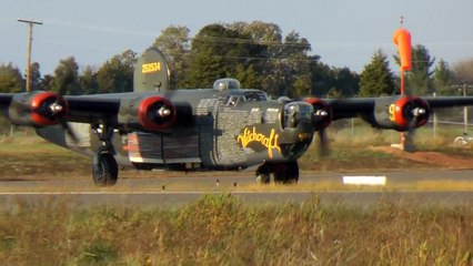 B-24 Liberator, Run Up, Take-off and Landing at KHWY on 10/12/10 at 1700