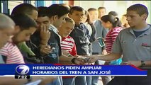 Heredianos piden ampliar los horarios de salidas de los trenes hacia San José