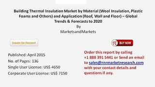 World Building Thermal Insulation Market Trends 2020 by Deployment Model and Material (Wool Insulation, Plastic Foams )