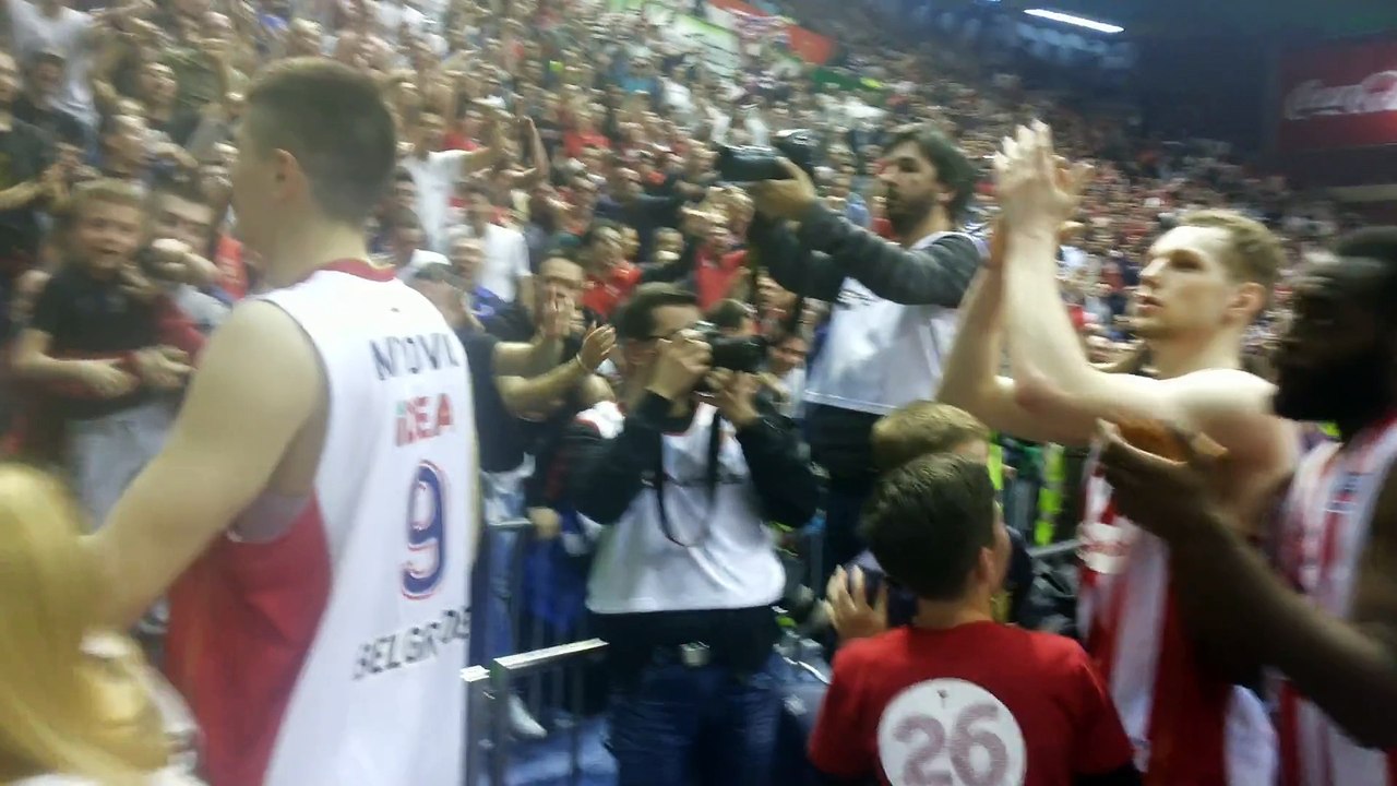 Οι πανηγυρισμοί των παικτών του Ερυθρού Αστέρα, μετά τον Παναθηναικό