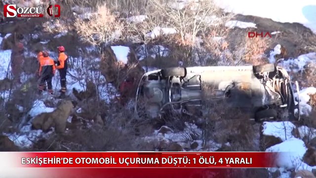 Otomobil uçuruma yuvarlandı 1 ölü, 4 yaralı