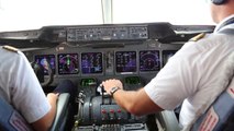 Cockpit View of Female Captain landing Lufthansa Cargo MD11 F - Nairobi