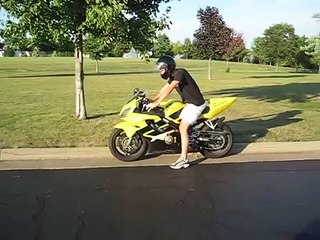 Motorcycle burnout till tire pop