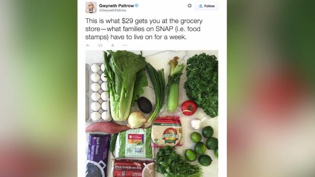 Gwyneth Paltrow challenged to eat like she's on food stamps