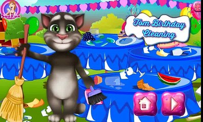 トムの誕生日のクリーニング - 話トムは家のゲームを掃除