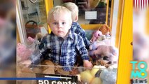 انقاذ طفل بعد أن حبى إلى آلة بيع الألعاب