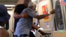رجل مسن يدفعه أحد الحمقى نحو قطار مارتا