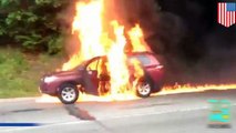 حريق يودي بحياة شخص لدى مرور السيارة فوق صدام معدني