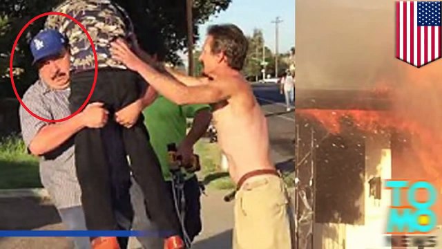 بطل مجهول الإسم ينقذ رجلاً من منزل ملتهب ويتابع سيره بدون أن يعرفنا على اسمه