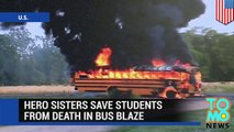 أختان شجاعتان تنقذان طلاب من داخل باص يحترق