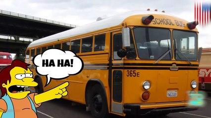 سائق الحافلة المدرسية يتحول إلى متنمر