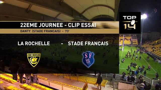 TOP14 - La Rochelle-Stade Français: Essai Jonathan Danty (PAR) - J22 - Saison 2014/2015