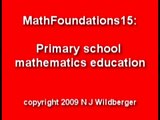 MathFoundations15: Primary school maths education