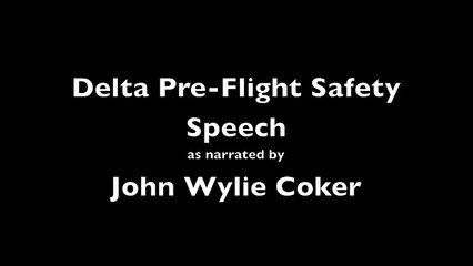 Airline Pre-Flight Safety Speech