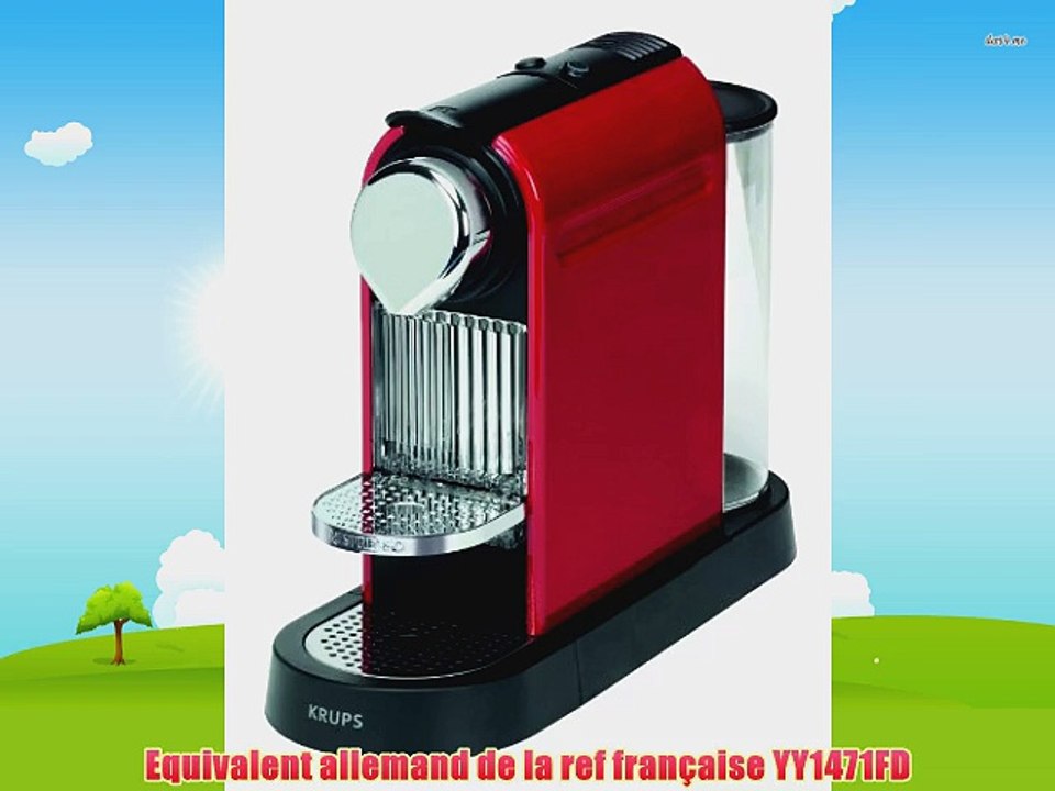 Krups XN 7205 Machine a cafe a dosettes Nespresso Citiz reservoir a eau 1 l Rouge