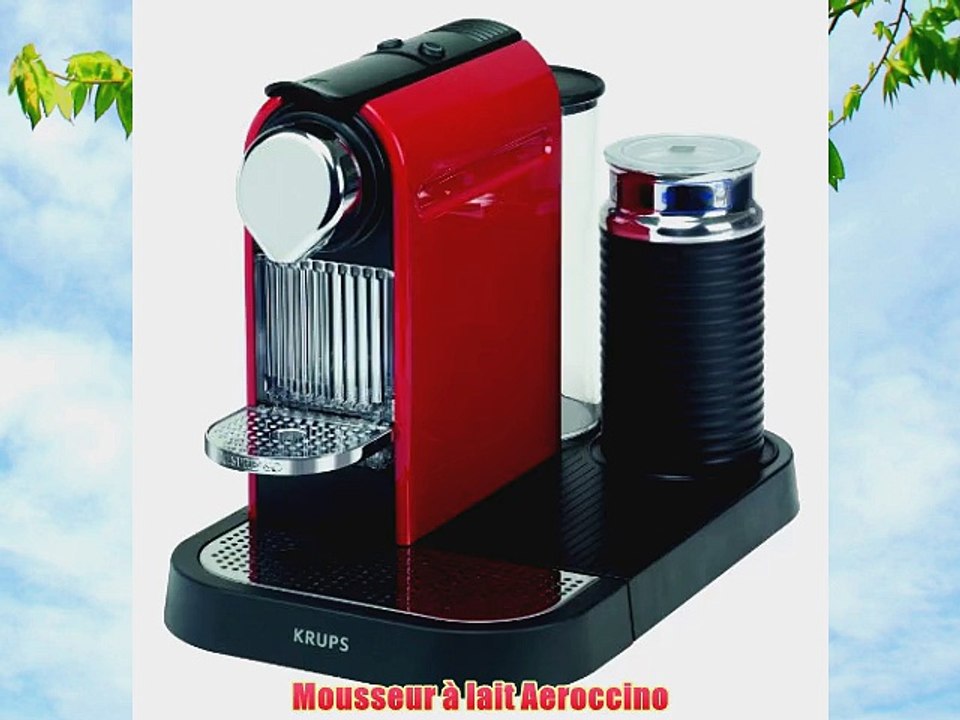 Krups XN 7305 Cafetiere a dosettes Nespresso New Citiz Milk reservoir a eau 1 l avec Aeroccino Rouge