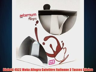 Bialetti 4522 Moka Allegra Cafetiere Italienne 3 Tasses Silvere