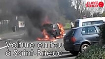 Feu d'une voiture à Saint-Brieuc