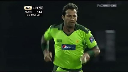 Wahab Riaz Perfect Yorker to James Franklin