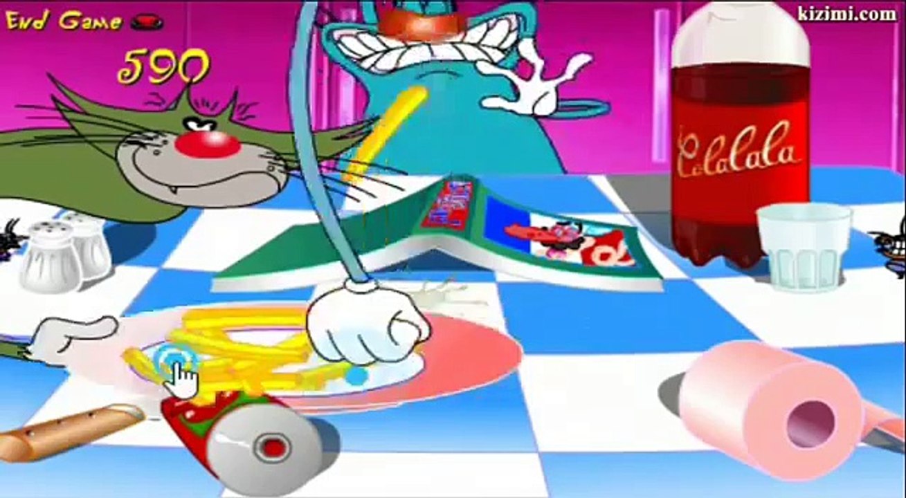 ตลก, การ์ตูน Oggy Fries Oggy Cartoon Oggy And Cockroaches Games เกม ogg