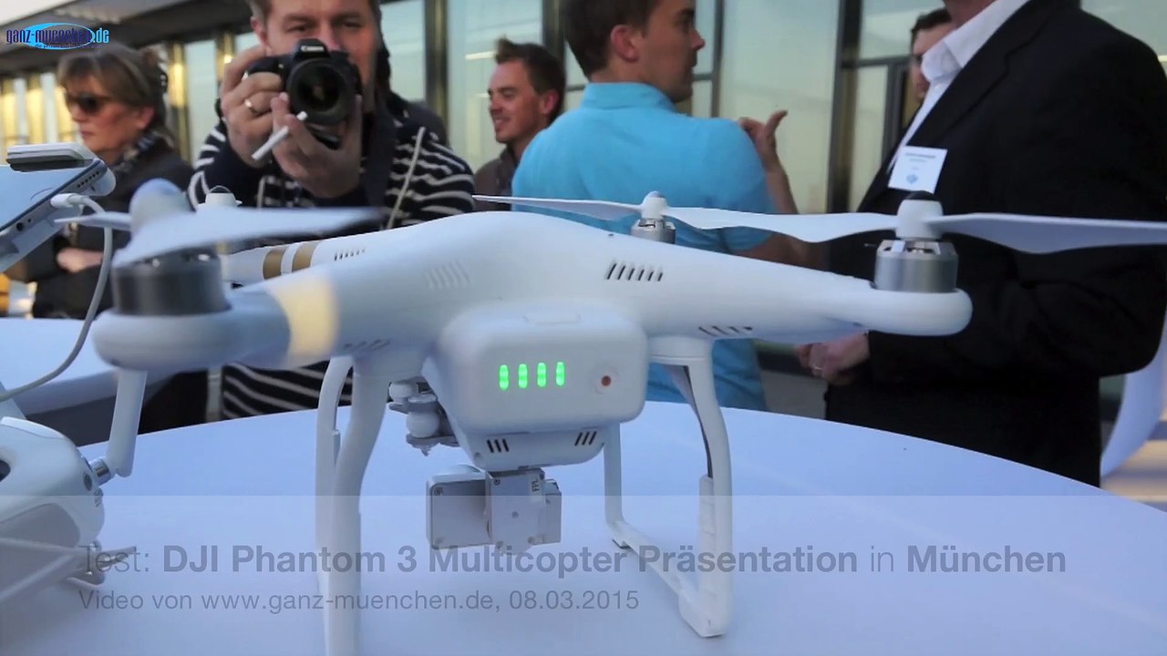Test: dji phantom 3 multicopter presentation @ munich 08.04.2015