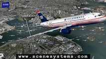 Hudson Flight 1549 HD Animation with audio for US Airways Water Landing