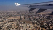 Dubai airport to the runway and Takeoff filmed form the plane Full-HD