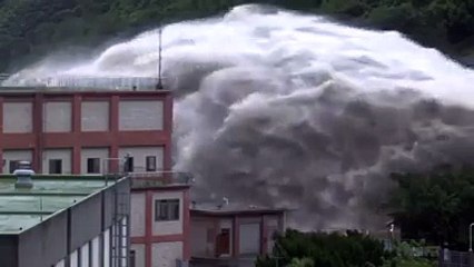 An amazing Spillway of a dam in Taiwan