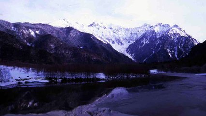 穂高、穂高白百合荘、穂高岳、真冬