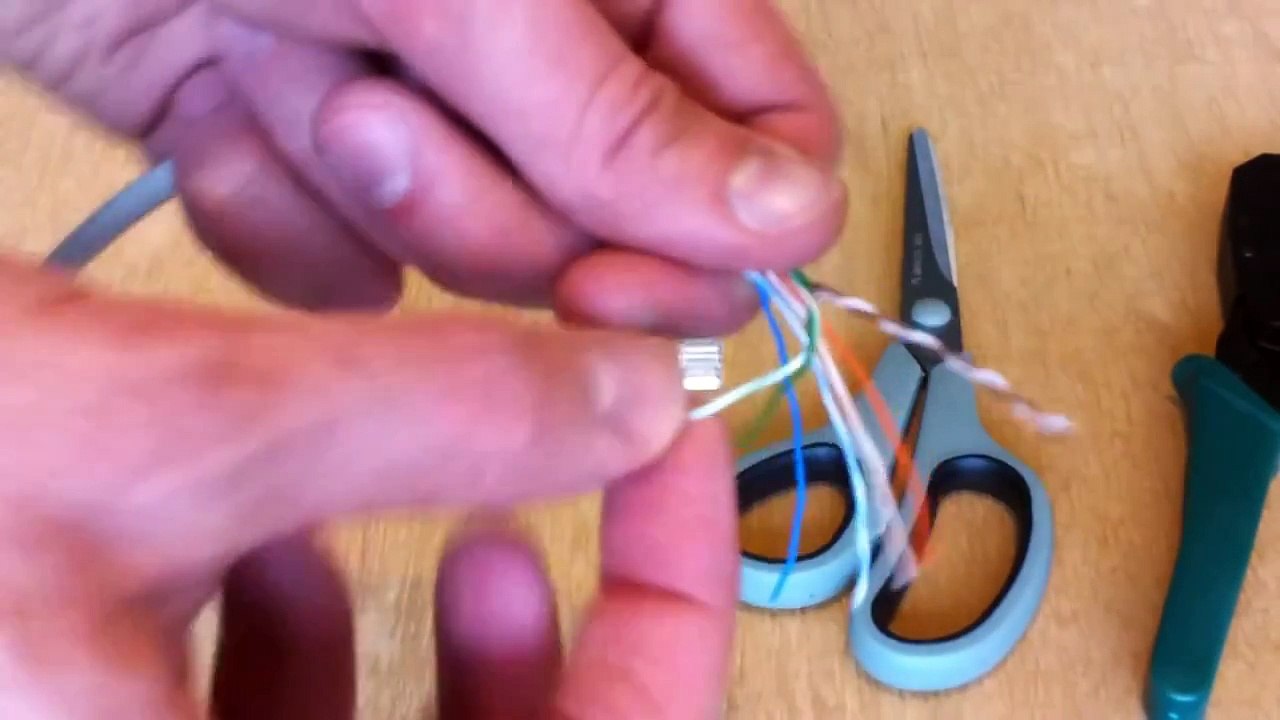 how to terminate a CAT5e cable with a RJ45 connector