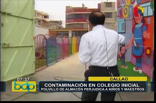 Contaminación en colegio inicial del Callao: polvo de almacén de empresa afecta a niños