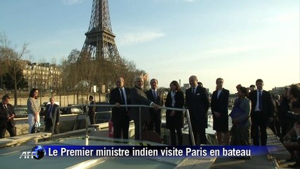 Le Premier ministre indien visite Paris en bateau