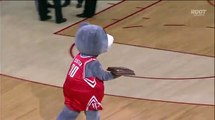 Houston Rockets Mascot Has Cake For Spurs Fan - Spurs vs Rockets - April 10, 2015 - NBA