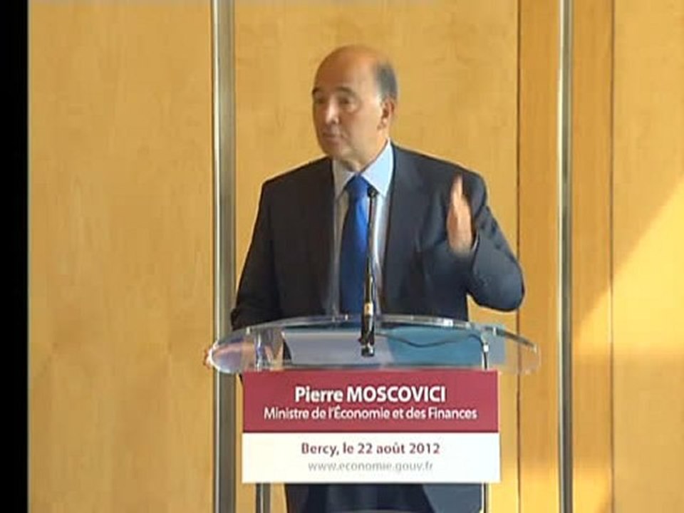 Archive - Point presse de Pierre Moscovici le 22 août 2012