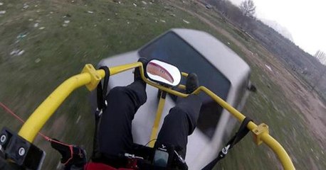 Paramotorla inerken yere çakıldı