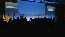 Archive - Laurent Fabius, Michel Sapin et Emmanuel Macron au Forum franco-africain
