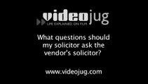 What questions should my solicitor ask the vendor's solicitor?: Buying A Property At Auction