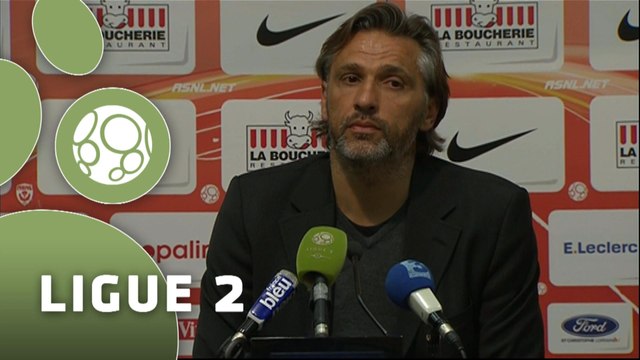 Conférence de presse AS Nancy-Lorraine - Chamois Niortais (1-2) : Pablo CORREA (ASNL) - Régis BROUARD (NIORT) - 2014/2015