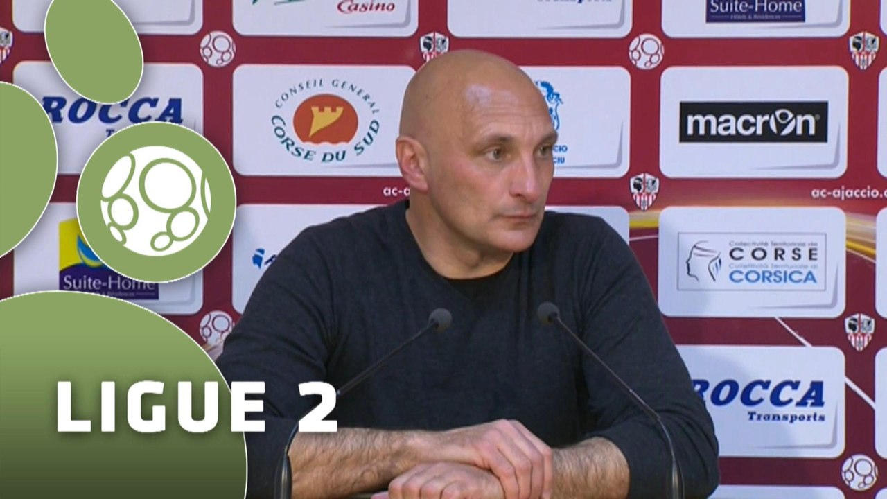 Conférence de presse AC Ajaccio - Dijon FCO (1-0) : Olivier PANTALONI (ACAJ) - Olivier DALL'OGLIO (DFCO) - 2014/2015