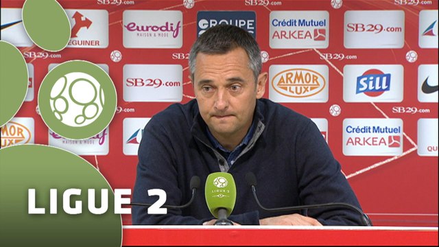 Conférence de presse Stade Brestois 29 - AJ Auxerre (0-1) : Alex DUPONT (SB29) - Jean-Luc VANNUCHI (AJA) - 2014/2015