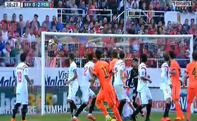 sevilla-barcelona 0-2 Neymar goal replay