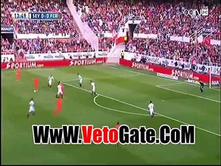 "ميسى" يتقدم بالهدف الاول برشلونه فى اشبيليه