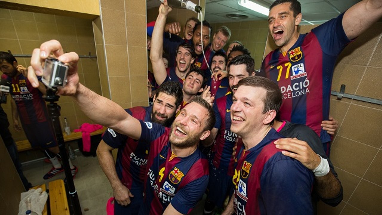 FCB Handbol: Celebració títol de lliga ASOBAL 2014/15