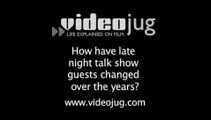 How have late night talk show guests changed over the years?: Late Night Talk Show Guests