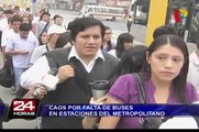 Caos por falta de buses en estaciones del Metropolitano