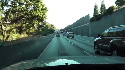 Driving through Seattle, WA on I-5