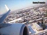 Boeing 737-800 landing at snow covered Brussels Airport (Royal Air Maroc)