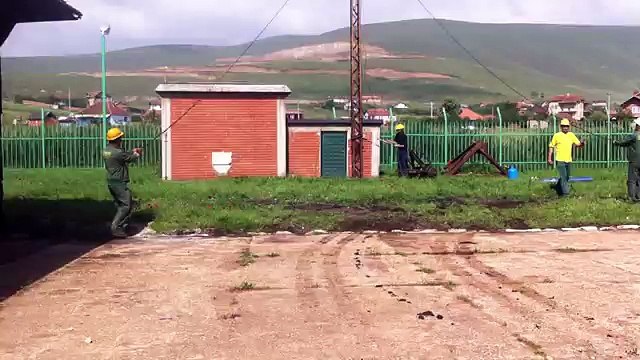 Destruction of the lighting pole and antenna - Shkaterrimi i shtylles se ndricimit dhe per antene